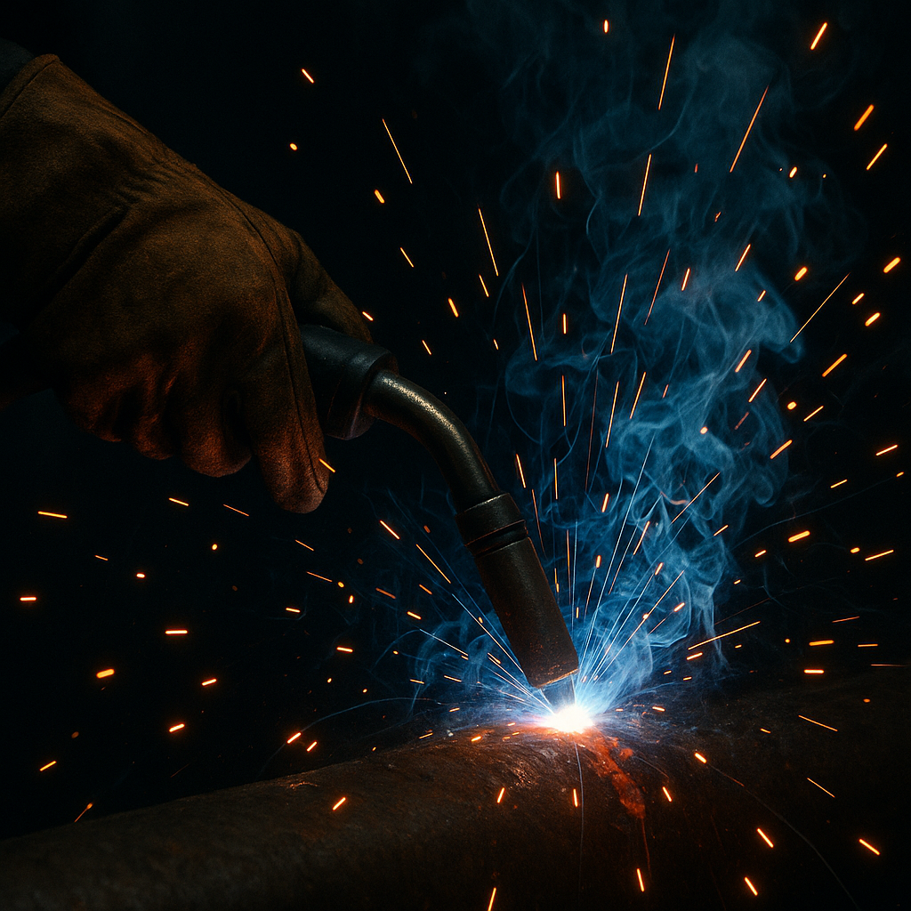 20250818 1102 welding sparks close up simple compose 01k2xw82tmen5a21gf3zqbfpr4